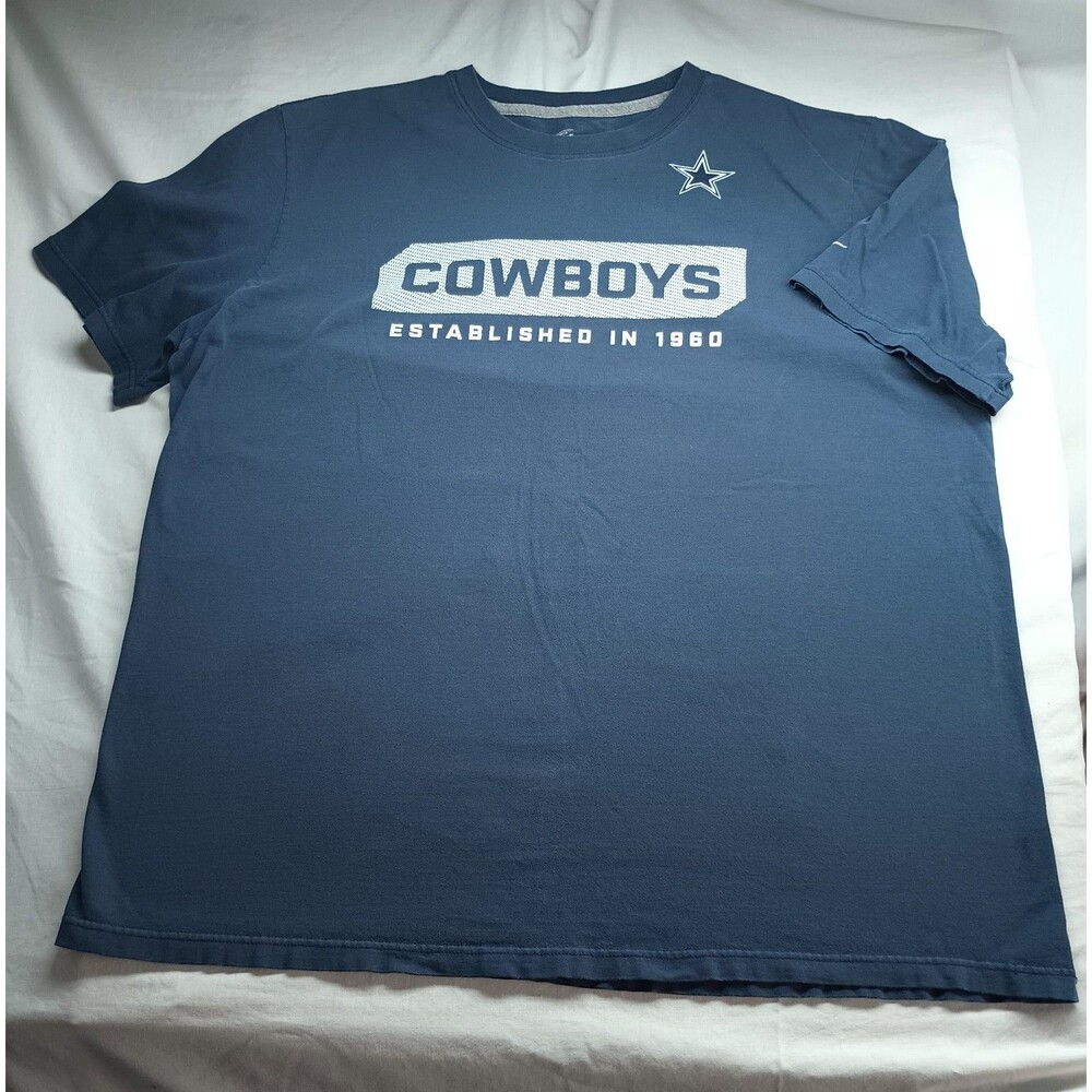 Men's 2XL Cowboys Blue T-Shirt NFL Football Nike Swoosh Athleisure Sports